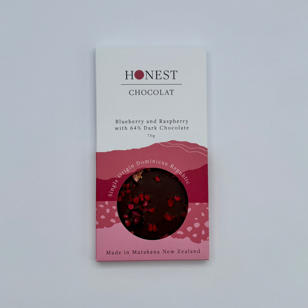 Blueberry and Raspberry Tablet - 64% Dark Chocolate