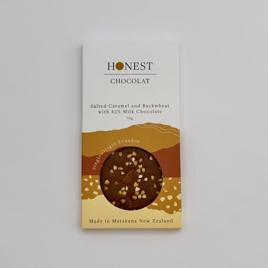 Salted Caramel and Buckwheat Tablet - 42% Milk Chocolate